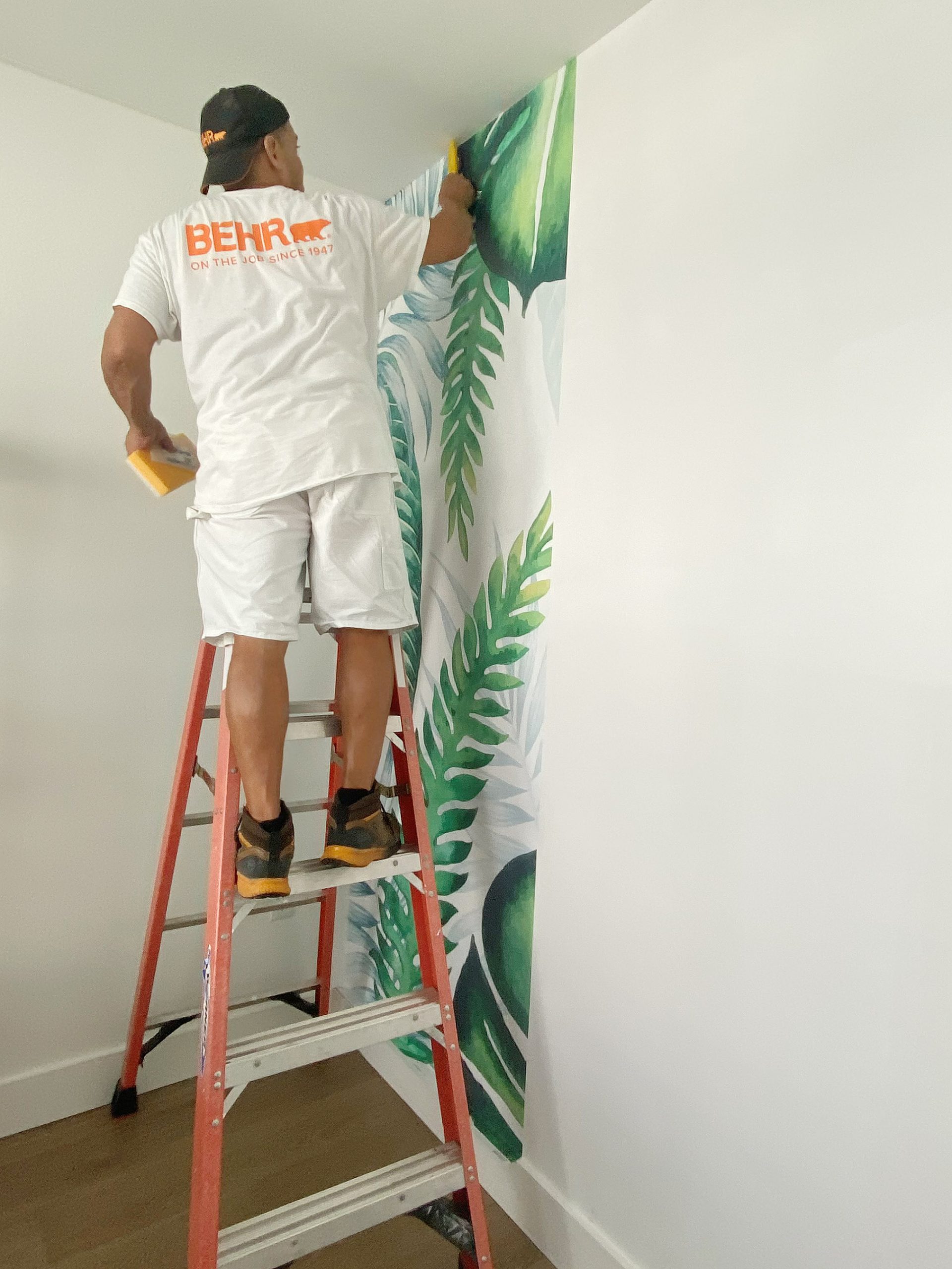 austin-texas-wallpaper-installation-in-progress Wallpaper installation in Austin Texas, in progress